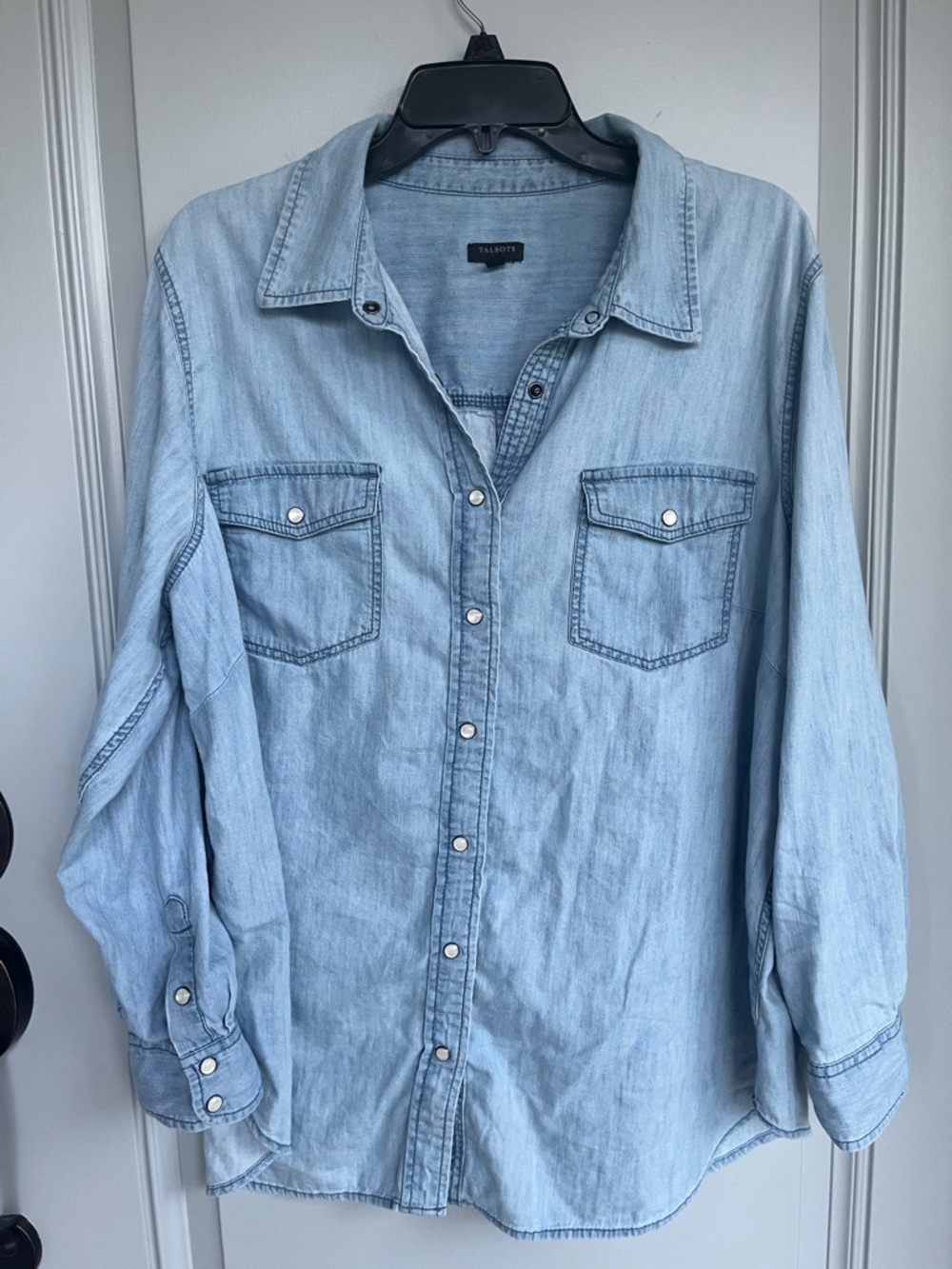 Talbots Plus Denim Western Shirt 2X